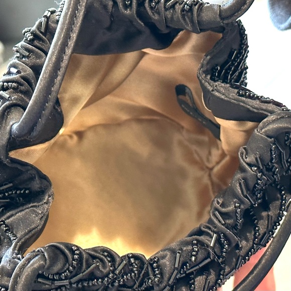 Ann Taylor Silk Beaded Black Evening Bag - Picture 8 of 8